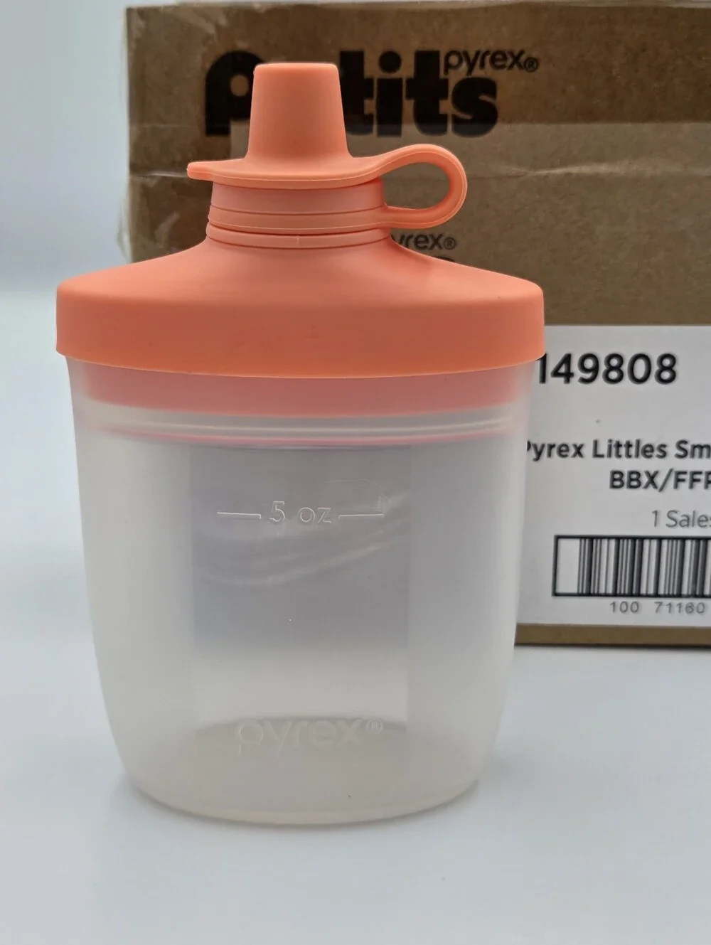 Pyrex Littles Coral-Orange Smoothie Pouch with Spout Set Of 2 NIB